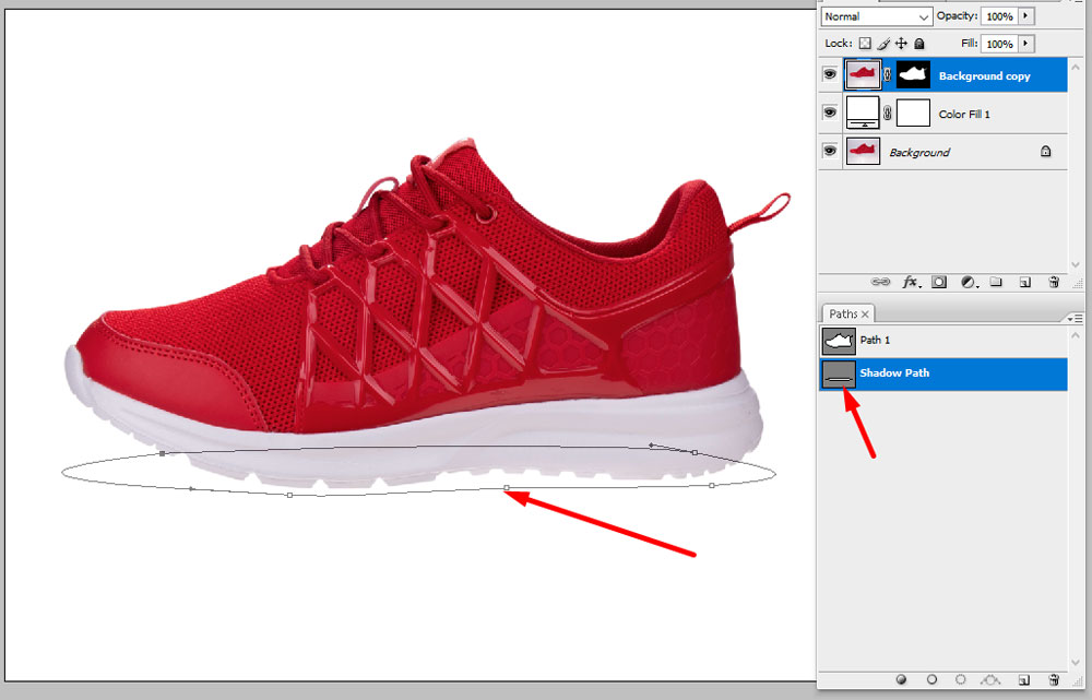 how to add shadow in photoshop Step 5 create shadow 1 path