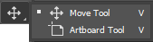 photoshop cc hidden tools under move tool