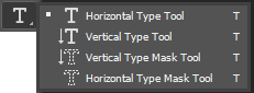 photoshop cc hidden tools under type tool