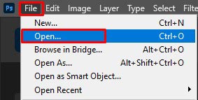 open image in photoshop